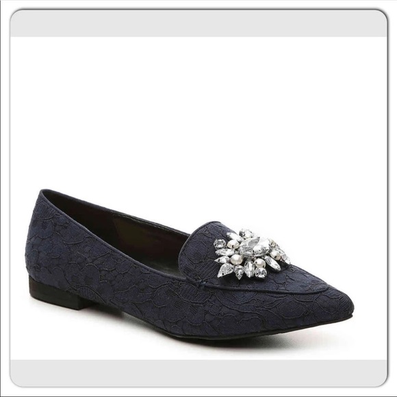 Kelly & Katie Shoes - Kelly & Kate Bedazzled Lace Loafers